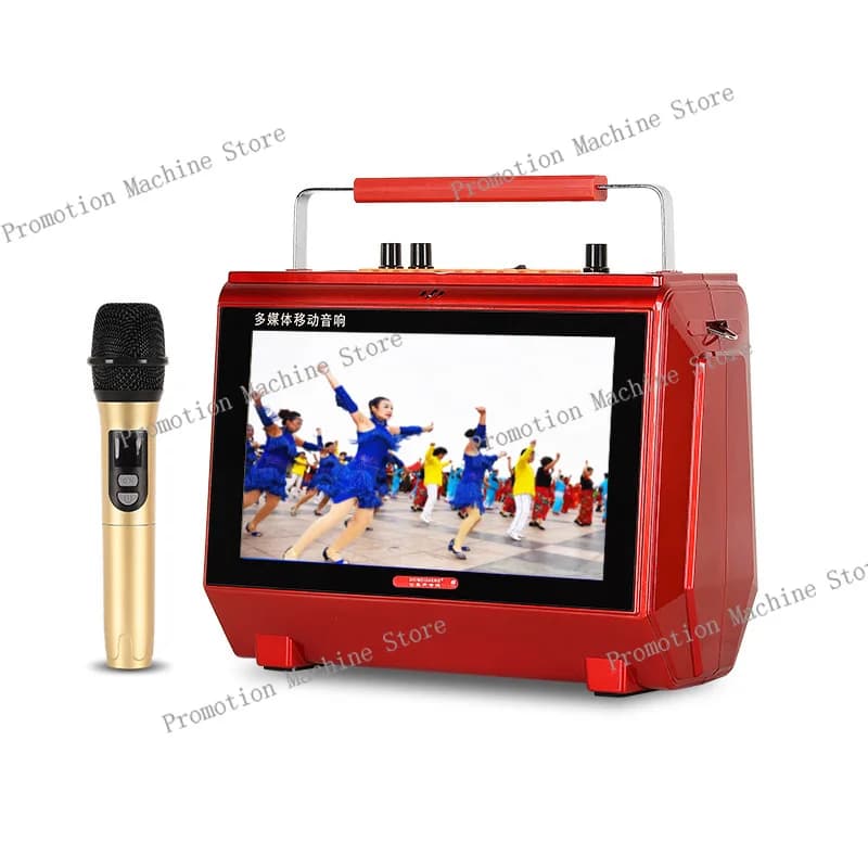 Macchina per karaoke con schermo di visualizzazione delle testi Altoparlante Bluetooth portatile con 2 microfoni ricaricabili Video TV esterno Altoparlante da 20 W