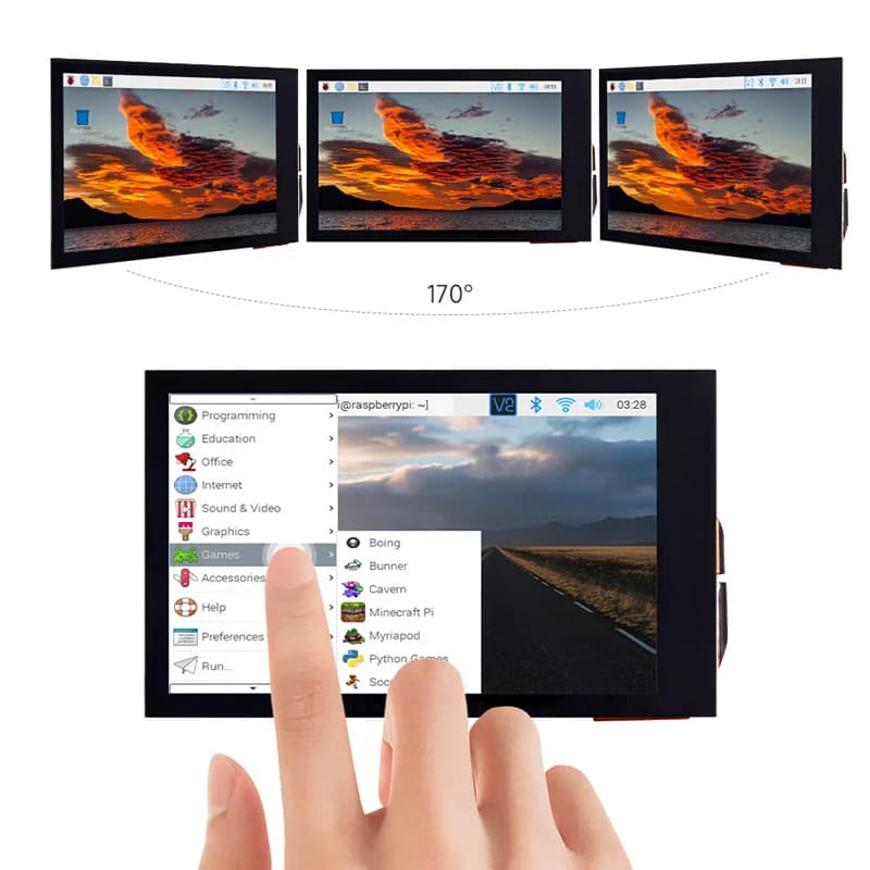 Display LCD Raspberry Pi da 3,5 pollici 480×800 IPS, touch screen capacitivo da 3,5 pollici compatibile con HDMI per Jetson Nano / PI4 /3B+