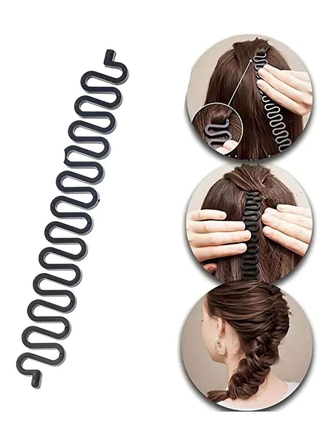 1PC nero a lisca di pesce onda trecciatrice per capelli centopiedi strumento per lo styling forcina accessorio per capelli intrecciati bigodino per capelli