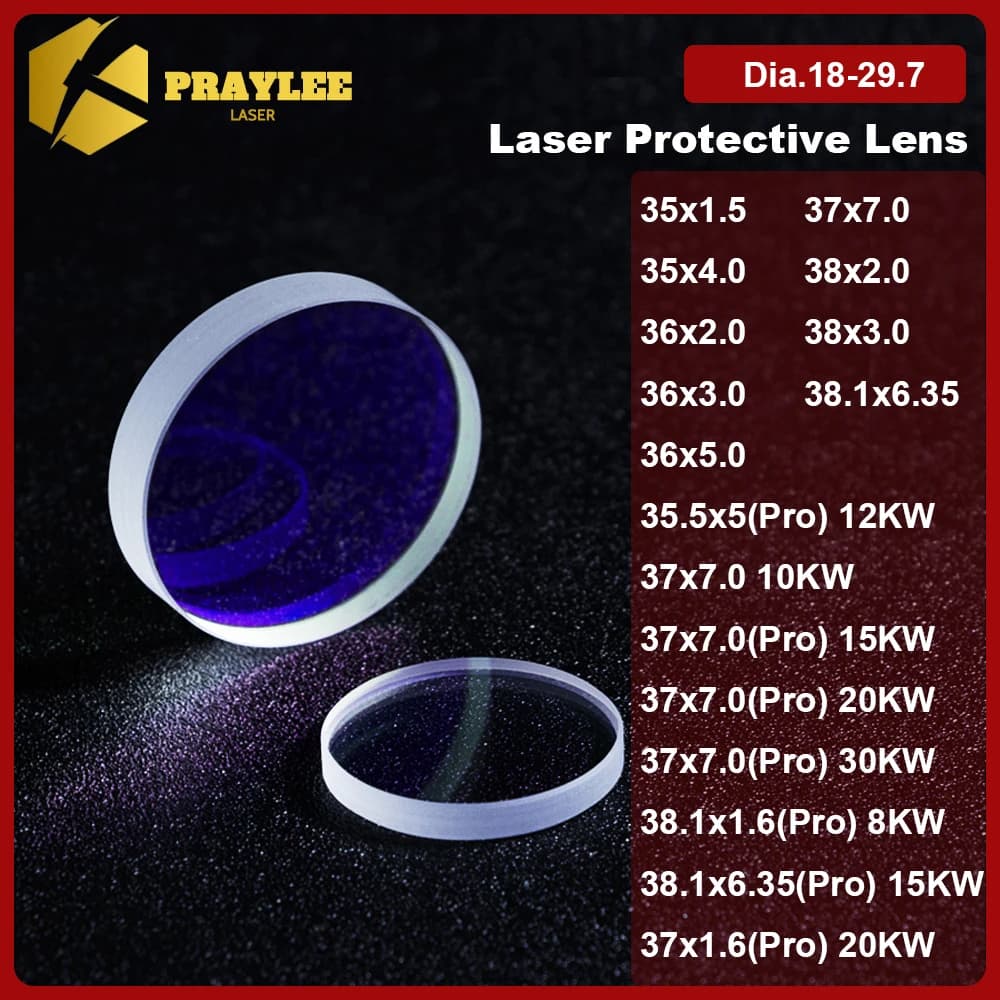 Lente protettiva per taglio laser 37x1.6 37x7 38.1x1.6 Finestre di protezione laser per macchina laser BOCI Raytools Precitec Bodor