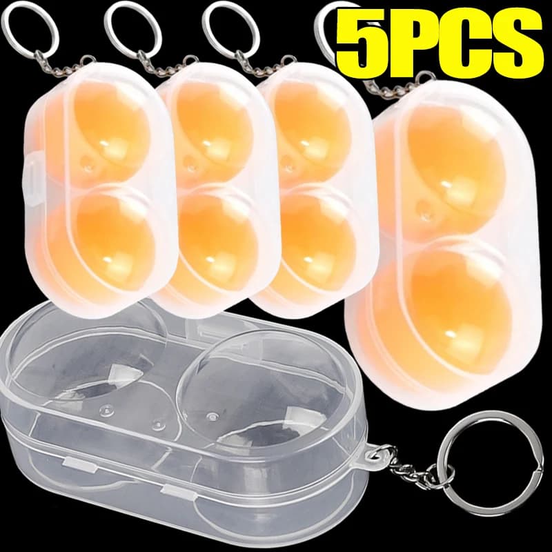 Ping Pong Ball Storage Box with Keychain Table Tennis Accessories Gift Table Tennis Ball Container Box Hard Plastic Case 1-5pcs