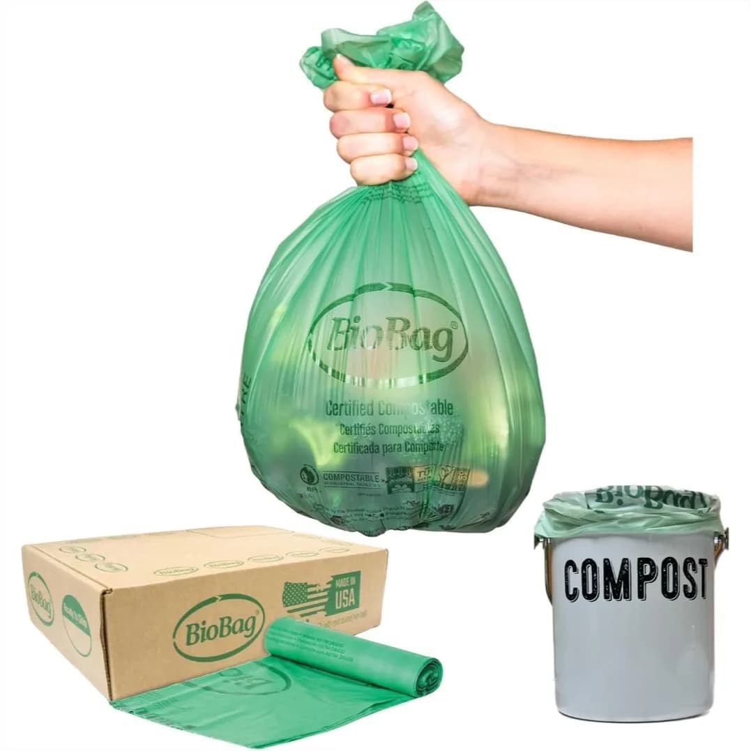Sacchetti Compostabili per Scarti Alimentari da 2,6 Galloni per Contenitore da Cucina, 100 Pezzi, 16x17 Pollici, 0,64 Mil