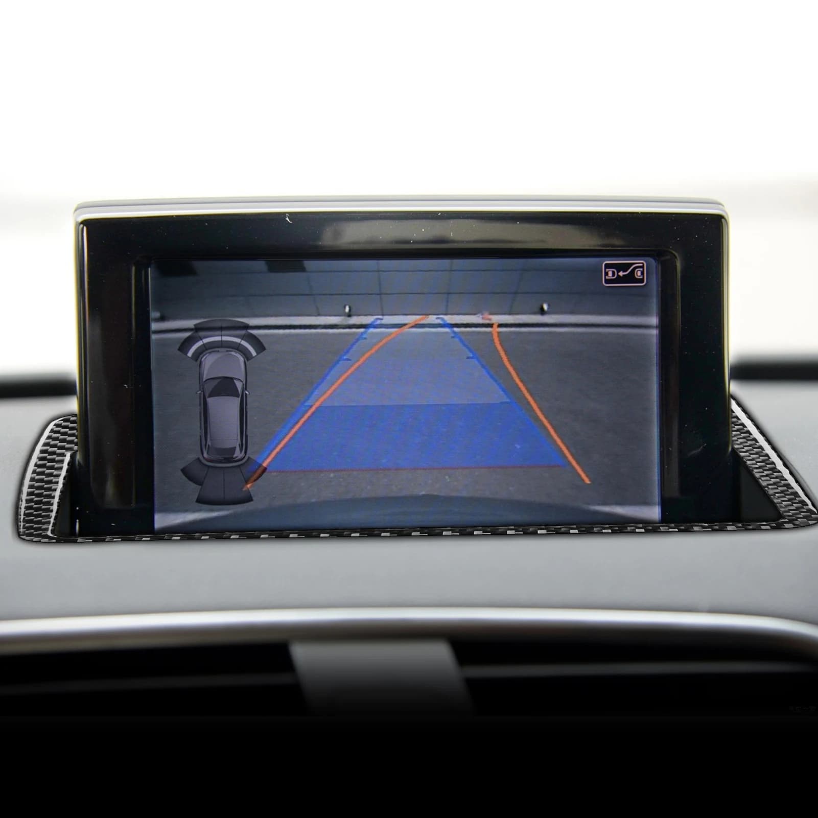 Per Audi Q3 RSQ3 8U 2015-2018 In Fibra di Carbonio Controllo Centrale Schermo di Navigazione Pannello Base Copertura Decorativa Accessori Auto Adesivo