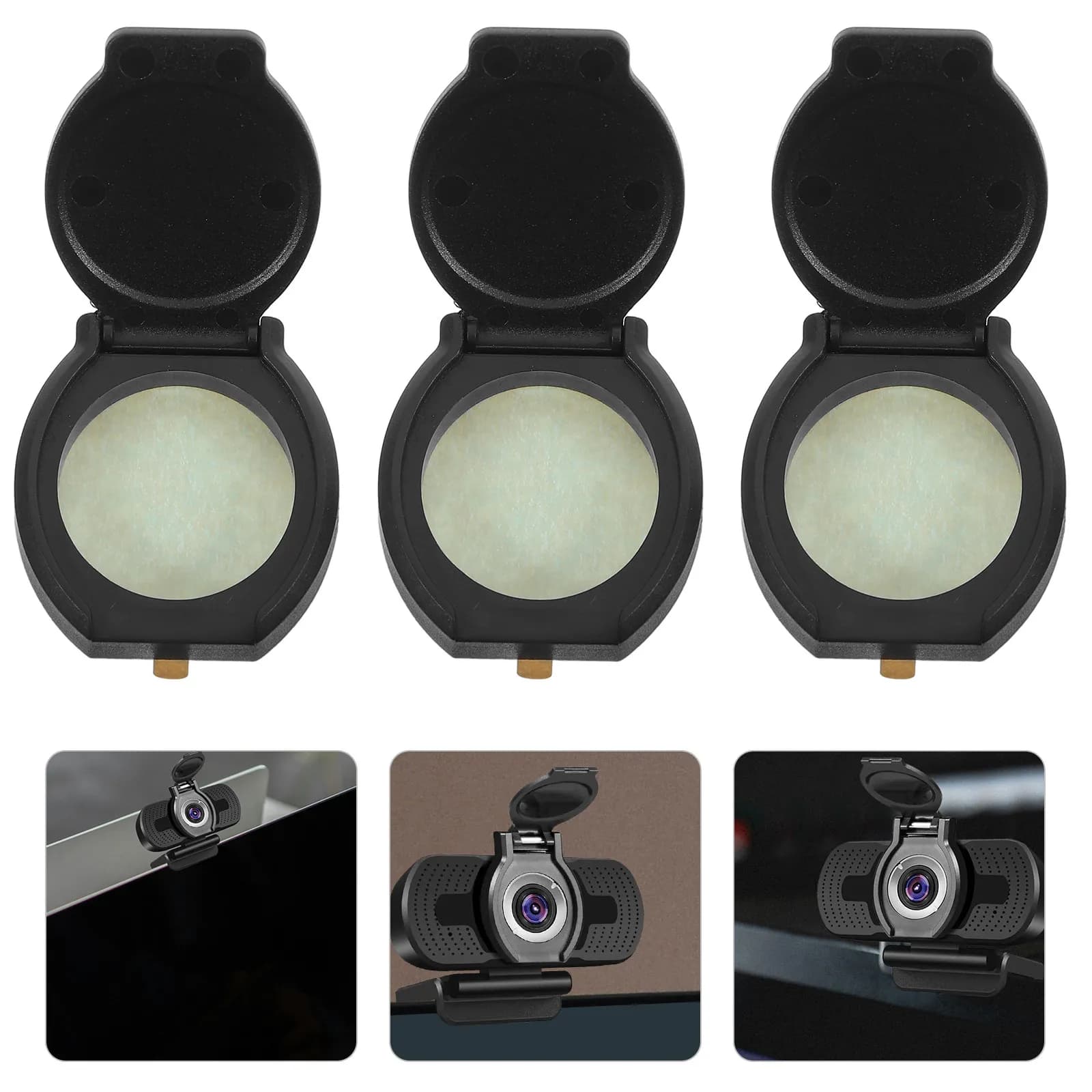 3pcs Privacy Webcam Cover for Laptop Tablet PC Durable Anti Hacking Dust Proof Camera Lens Protector Small Size Easy Install