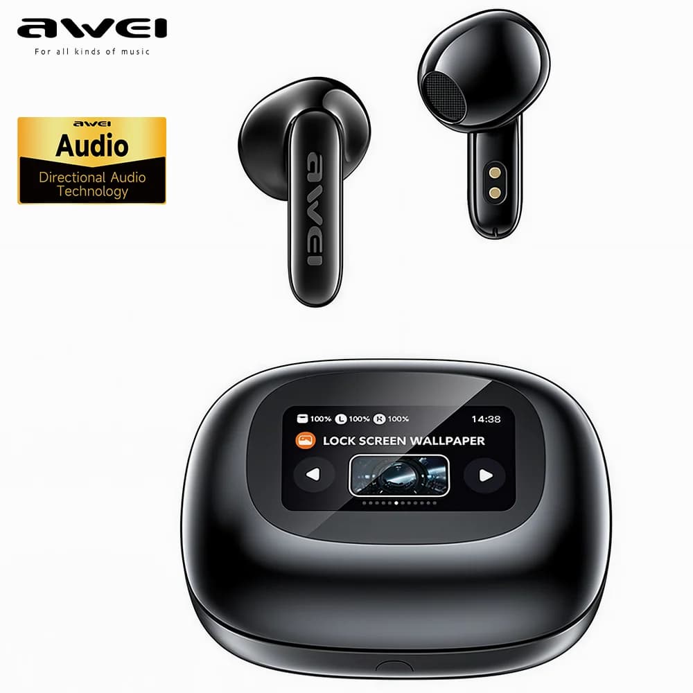 Awei TP97 ENC Large Color Screen Bluetooth ANC Bluetooth 5.4 Speaker headphone with microphone Wireless earphones