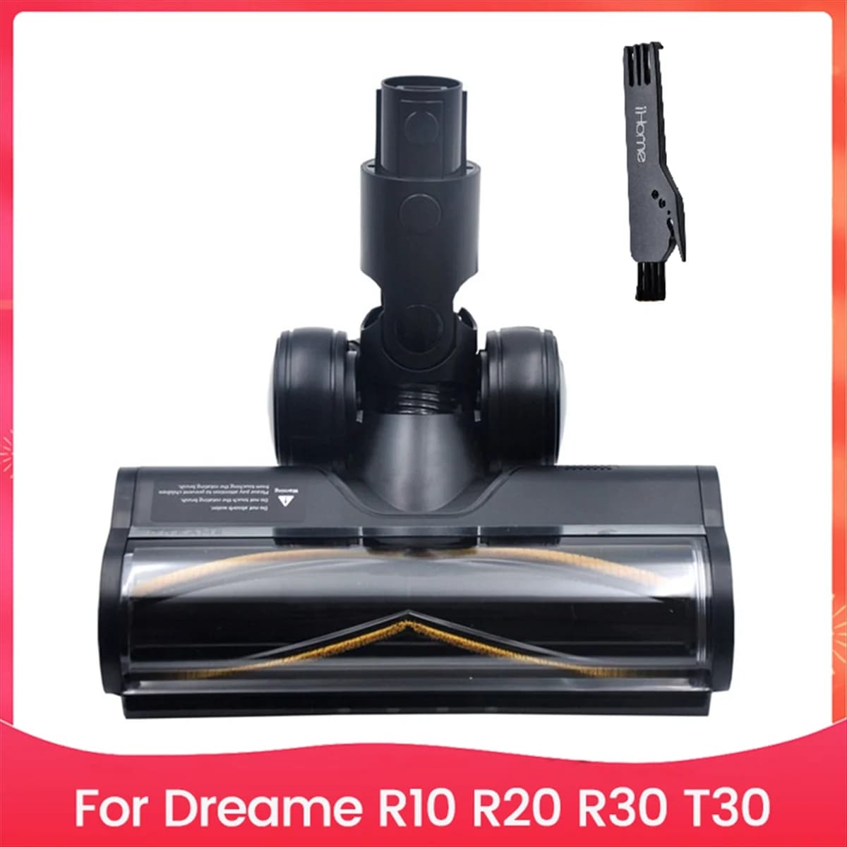ABQR Vacuum Electric Floor Brush Attachment for R10 R20 R30 T30 Floor Soft Roller Brush Head with LED Dust Lights