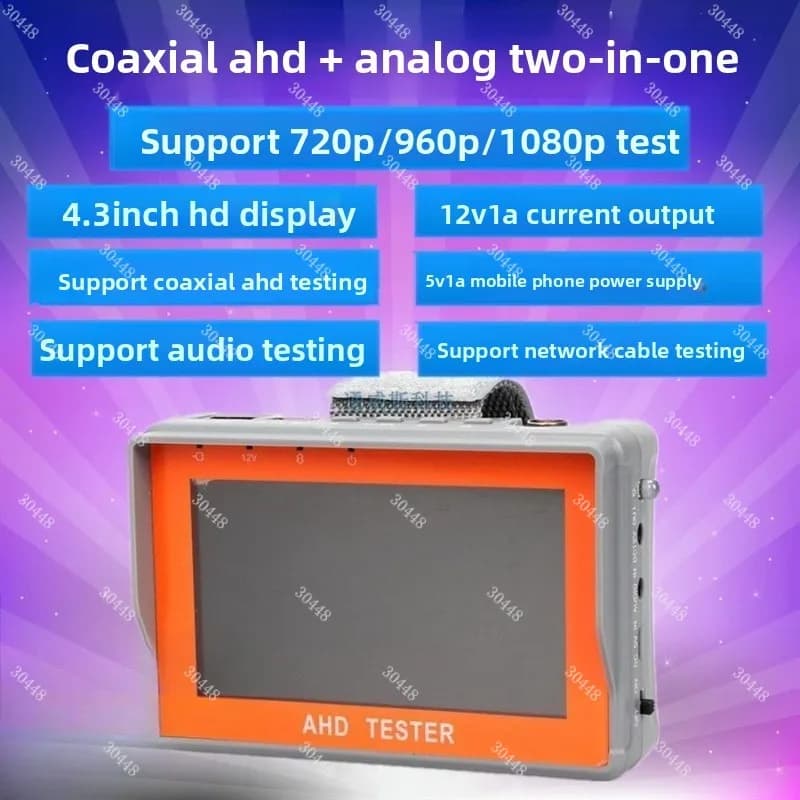 Tester CCTV AHD da 4,3 pollici per telecamere analogiche AHD coassiali Monitoraggio video 1080P