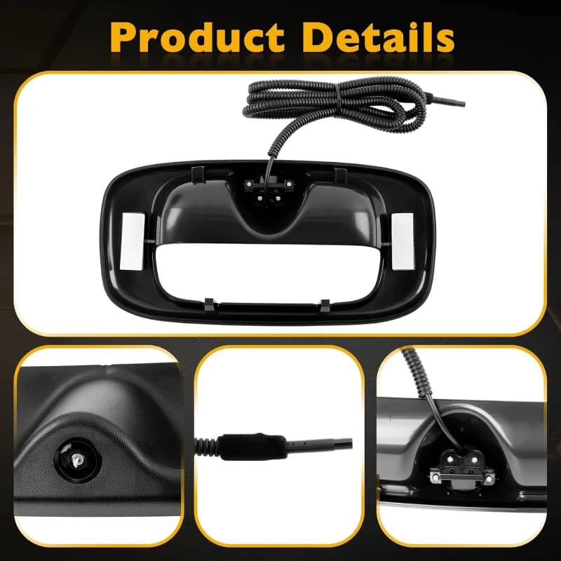 15228539 Tailgate Handle with Backup Camera, with Bezel Trim Rod Clips For 1999-2007 Chevy Silverado GMC Sierra 1500 2500 3500