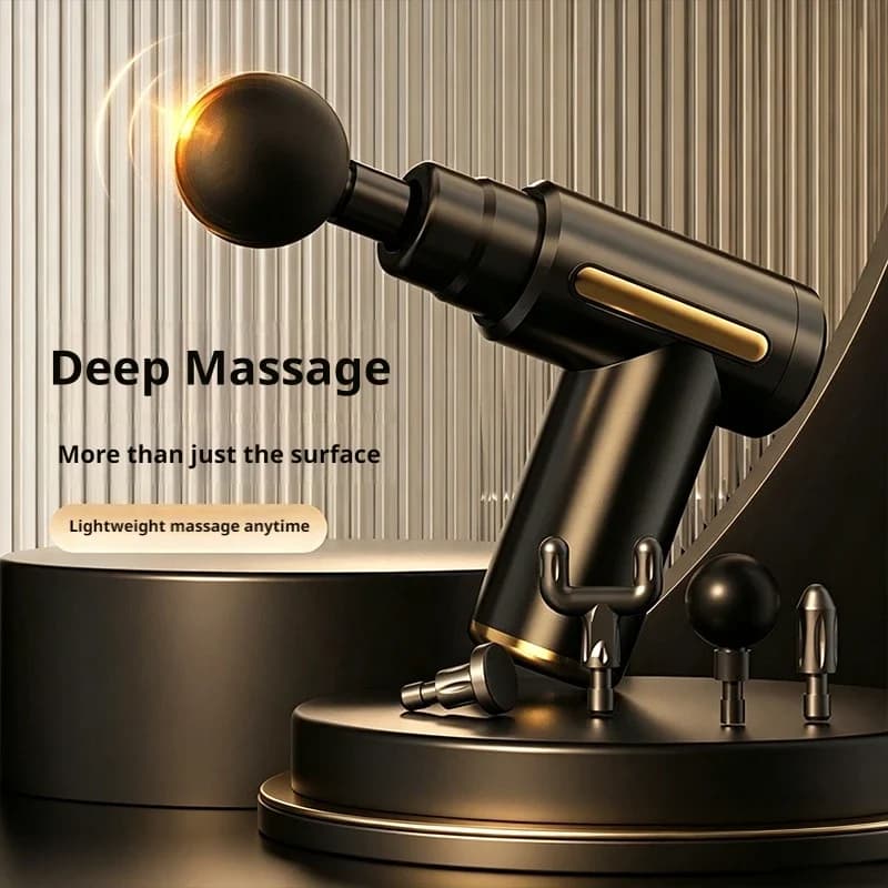 Mini Portable Muscle Massage Gun Deep Tissue Percussion Massager with 4 Heads for Body Neck Back Pain Relief Relaxation
