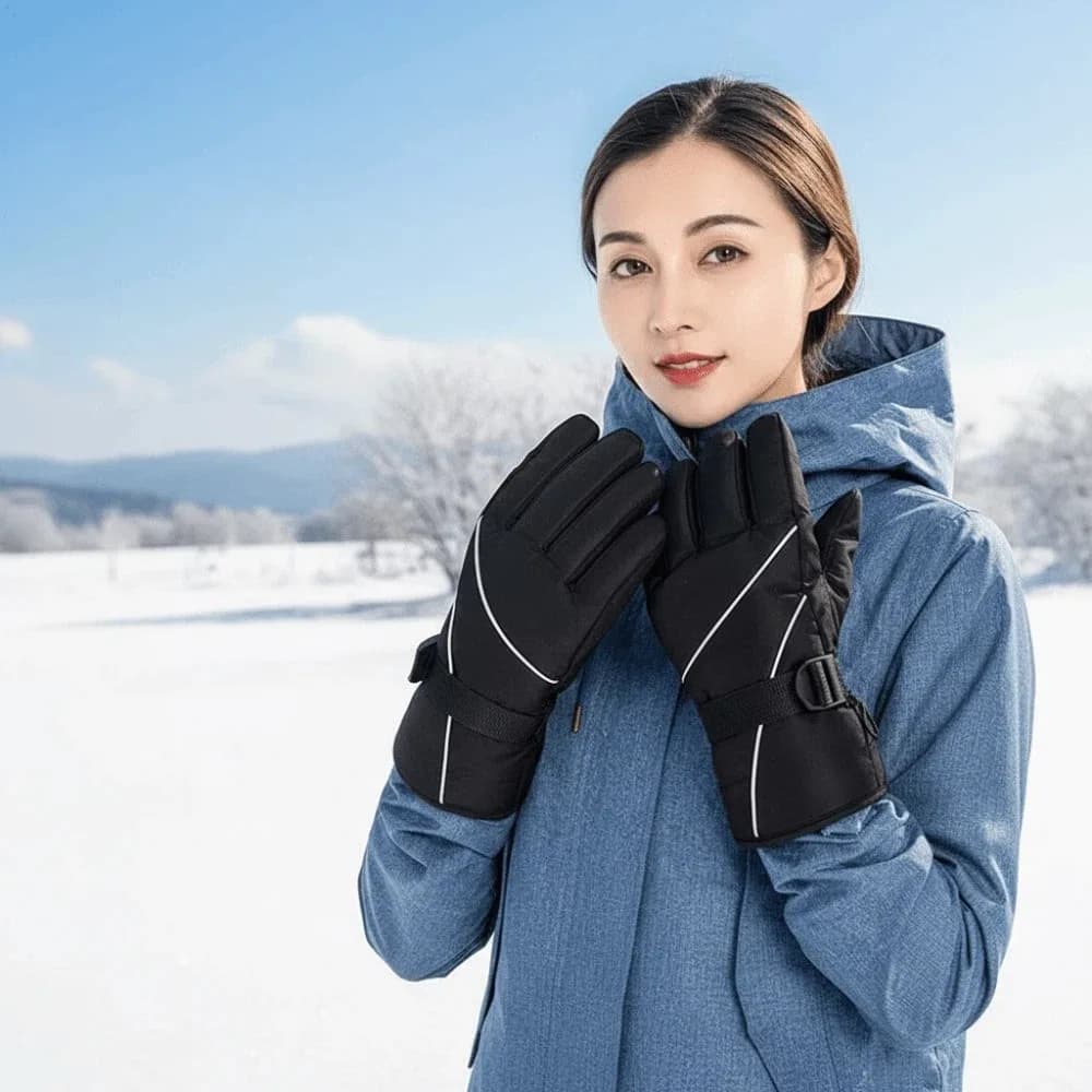 Guanti da Sci in Cotone PP Antifreddo, Morbidi, Antispruzzo, Unisex, Antivento, Antiscivolo, Antiperditamento, Guanti Spessi con Dita