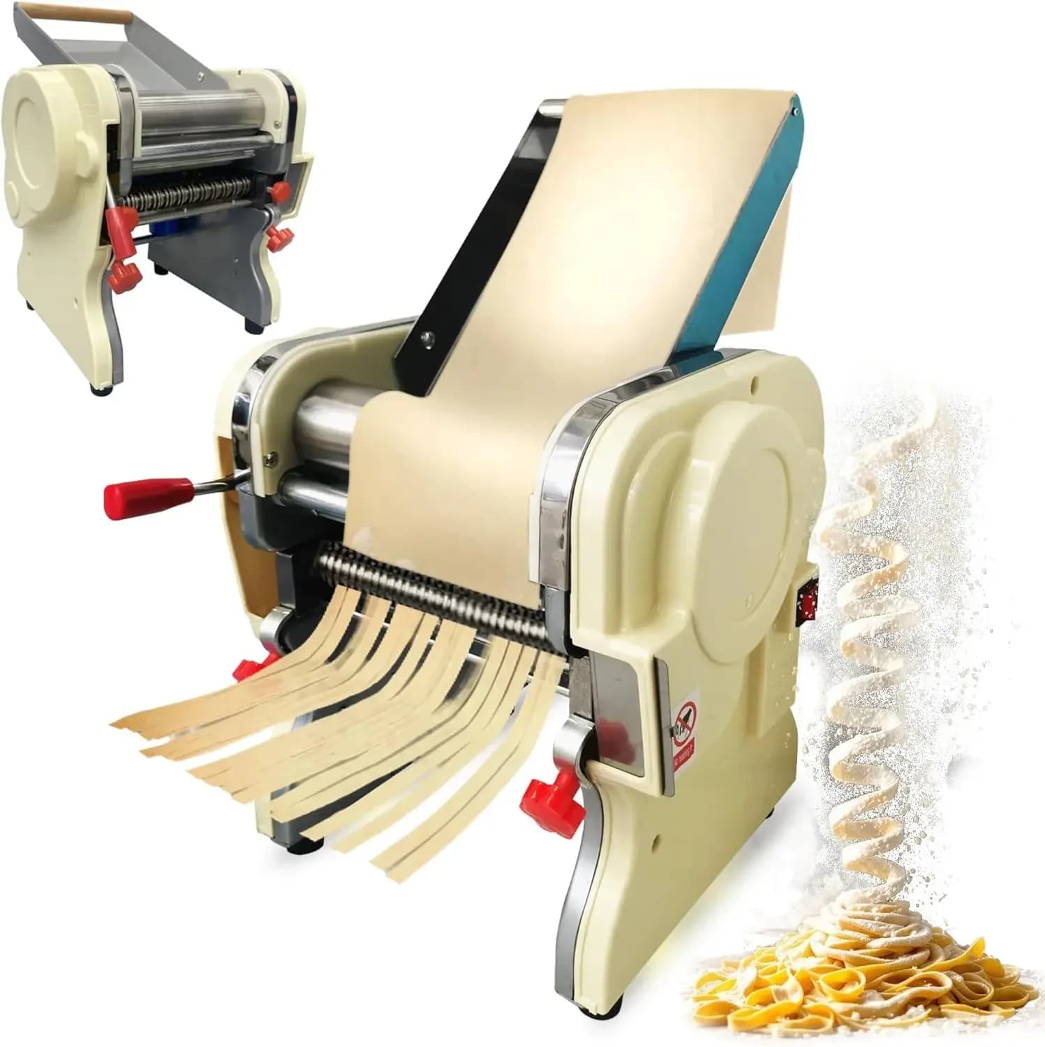 Macchina Elettrica Commerciale per Pasta, Macchina per Noodle, Pressa per Impasto in Acciaio Inox, Macchina Automatica per Pasta da 550W