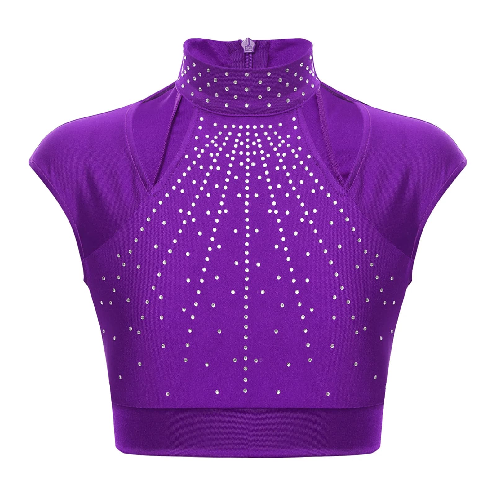 Bambini Ragazze Paillettes Lucide Ginnastica Gilet Canotte Dancewear Ginnastica Artistica Pattinaggio di Figura Top Balletto Jazz Danza Crop Top
