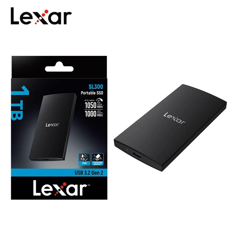 Lexar SL300 Unità a Stato Solido Esterna Portatile USB 3.2 Gen 2 1TB 2TB PSSD Velocità di Lettura Fino a 1050Mb/s Disco Rigido Portatile