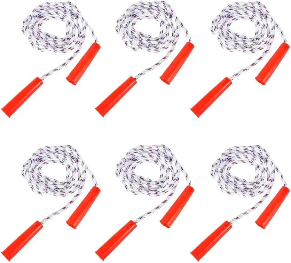 6-Pack Nylon Jump Ropes for Kids, 84" Long, Indoor Outdoor Play, Party Favors