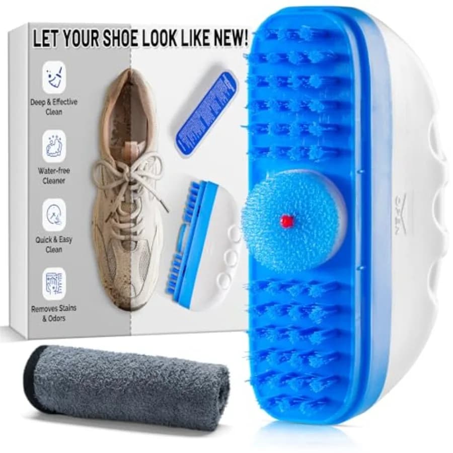 Water-free Shoe Cleaner Kit, 100ML Shoe Clean Kit with Brushes and Towel, Instant White Shoe Sneaker Cleaner.