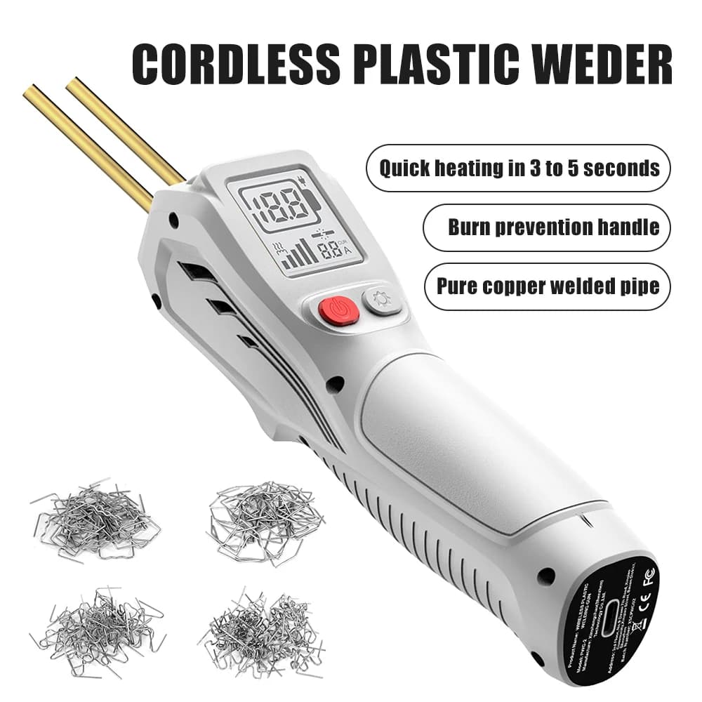 Pistola per Saldatura Plastica 500W, Macchina Portatile per Saldatura ad Aria Calda, per Riparazione Paraurti Auto e Moto, Strumento di Riparazione per 99% dei Tipi di Saldature