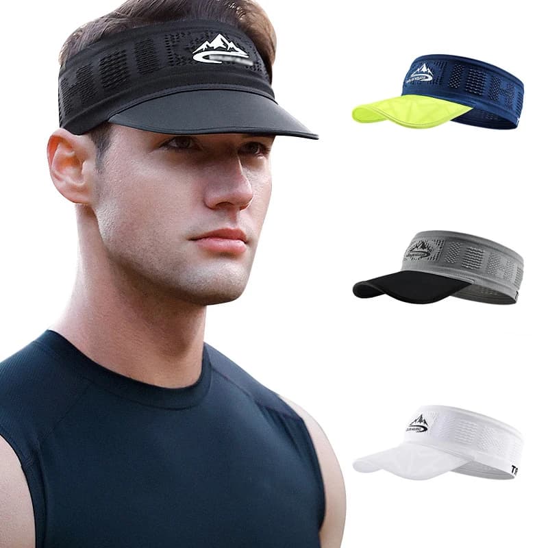 Cappelli da sole estivi Cappellini da corsa per uomo Donna Cappello con visiera in rete traspirante ad asciugatura rapida Top vuoto da tennis Golf Cappello da ciclismo Berretto da baseball