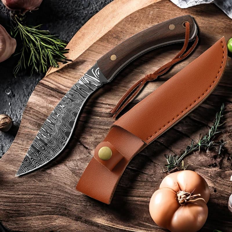 Mannaia da cucina in acciaio inossidabile Coltello da chef Coltello da taglio per barbecue Modello di Damasco Coltello per disossare Strumenti per coltelli da pesca