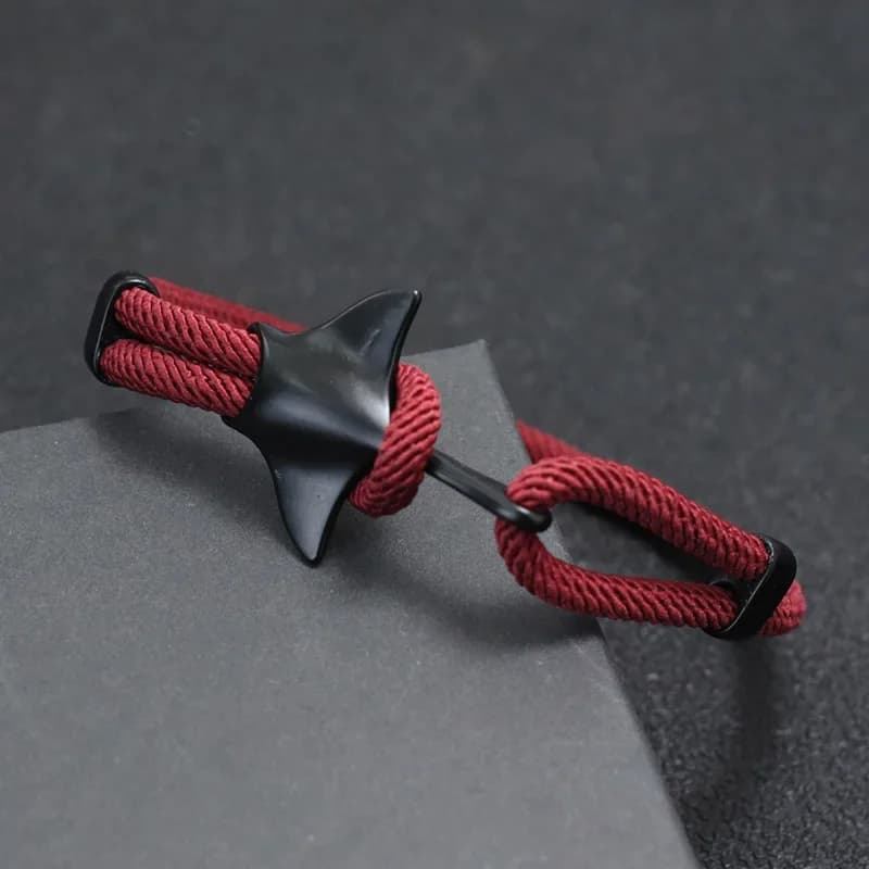 Noter Men Manta Bracciale regolabile Protezione per animali marini Corda Braclet Beach Surf Braslet Lucky Red Thread Brazalete Pulseira