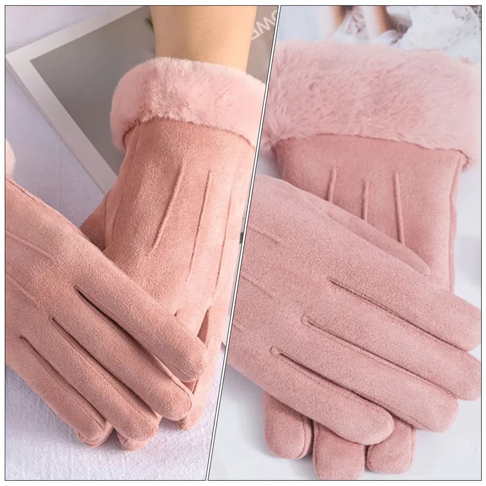 1 pair of winter ski gloves, cycling, skating, warm outdoor gloves, touch screen, windproof, suede fabric, comfortable