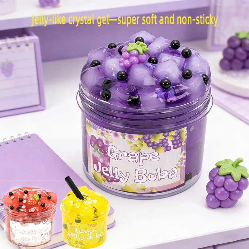 FF Premade Crunchy Slime Kit 70/300ml Large Capacity Super Soft Non-Sticky Crystal Jelly Cube Party Favor Gifts