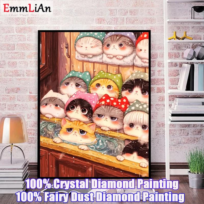 5D DIY Fairy Dust Drill Diamond Painting Animal Cat Full Crystal Diamond Mosaic Art Dog Cross Stitch Embroidery Kit Home Decor
