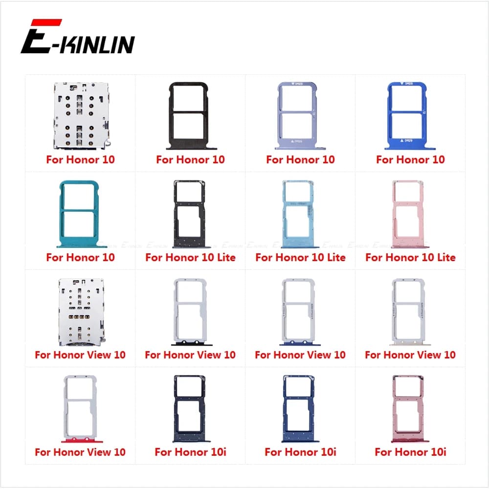 Lettore del vassoio con slot per presa scheda SIM per HuaWei Honor View 10 Lite 10i BKL-AL00 AL20 TL00 Connettore contenitore adattatore Micro SD