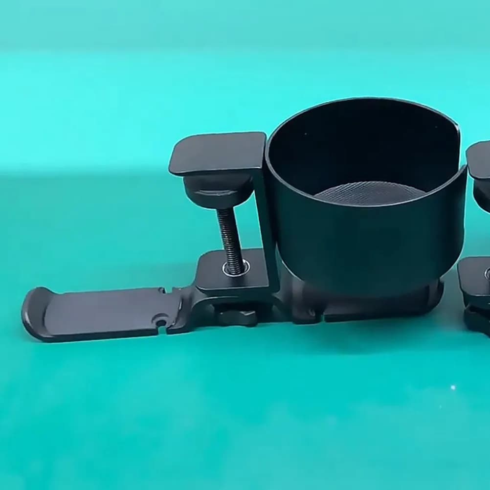 Supporto per Cuffie Regolabile e Girevole con Morsetto da Scrivania e Portabicchieri per Cuffie da Gaming e Bevande, Stabile e Resistente