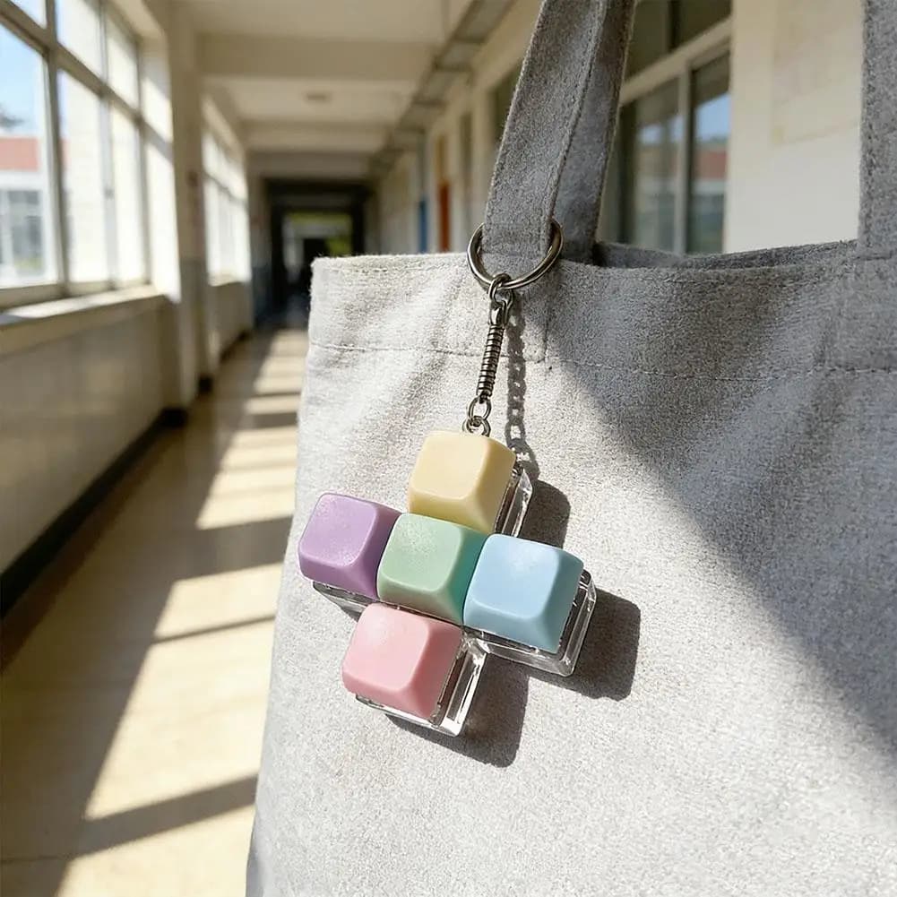 Keyring with anti-stress mechanical keyboard for gifts to pass insomnant time (without LED light)