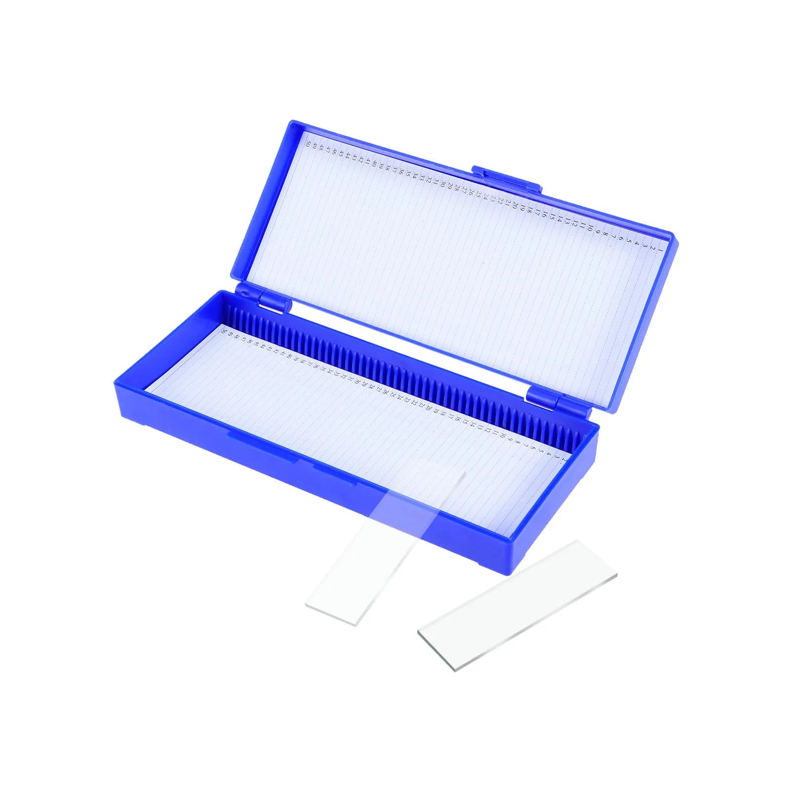 Microscopio per Laboratori Didattici, Contenitore in Plastica a 50 Scomparti con Posizioni Numerate, Foglio di Contenimento, Coperchio con Chiusura Superiore, Resistente al Calore