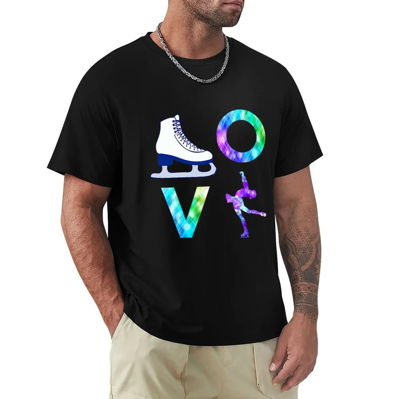 T-shirt da ragazza per pattinaggio artistico su ghiaccio, traspirante e leggera, top estivo