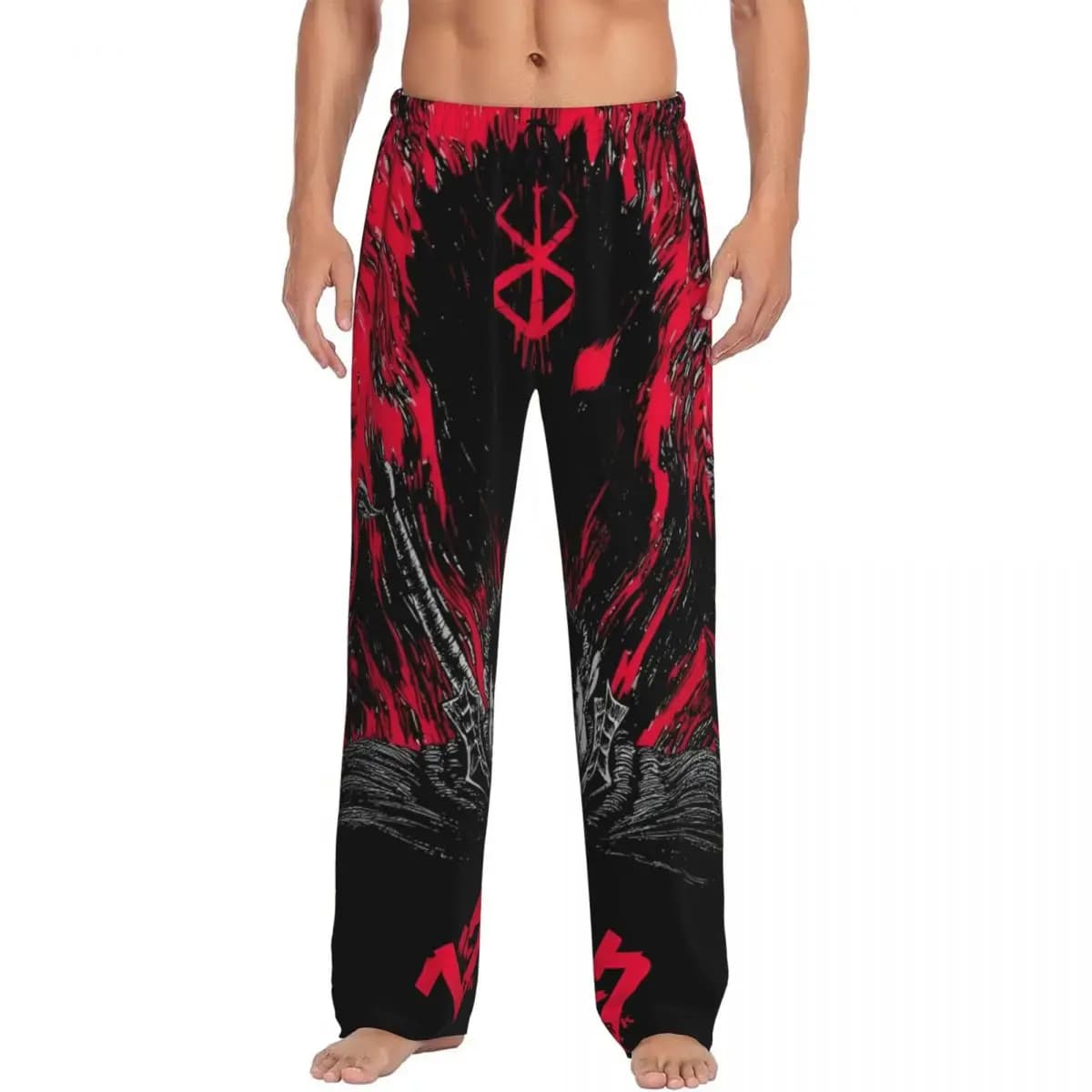Pantaloni pigiama personalizzati B-Berserks da uomo, in stile manga giapponese, anime, comodi, elasticizzati, con tasche.