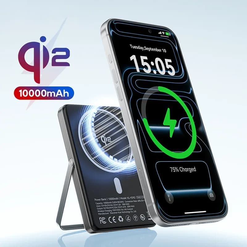 Magnetic Power Bank 15W Wireless Charging & 20W Wired Charging Power Bank with TFT Digital Display for iPhone 17, 16, 15, 14, 13