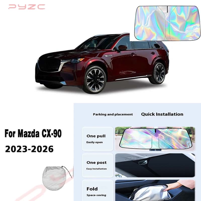 For Mazda CX-90 2023-2026 Car Windshield Sunshade Cover Front Window Sun Shade Visor Auto Interior UV Protection