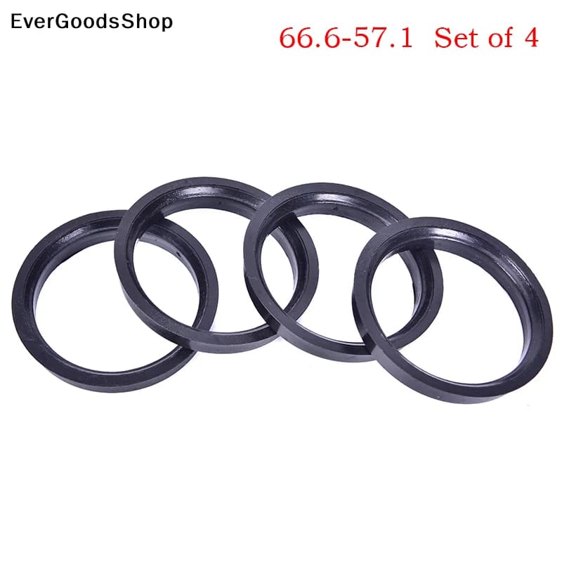 Nuovo Set di 4 Anelli Centratori per Ruote in Plastica da 66.6-57.1mm