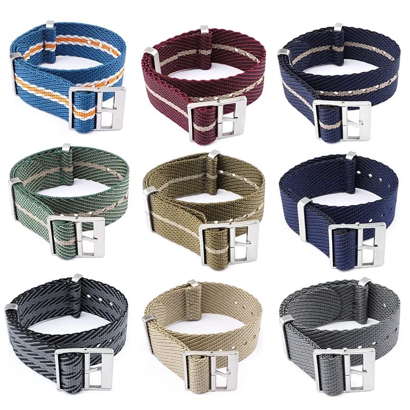 18/20/22/24mm men's stainless steel buckle soft universal canvas replace wrist strap watches accessories