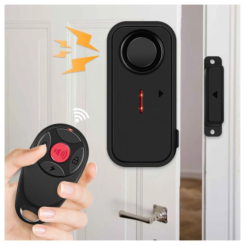 Sensore di allarme per porte e finestre impermeabile di sicurezza con telecomando Allarme antifurto Sensore magnetico Sistema di allarme per porte Protezione domestica