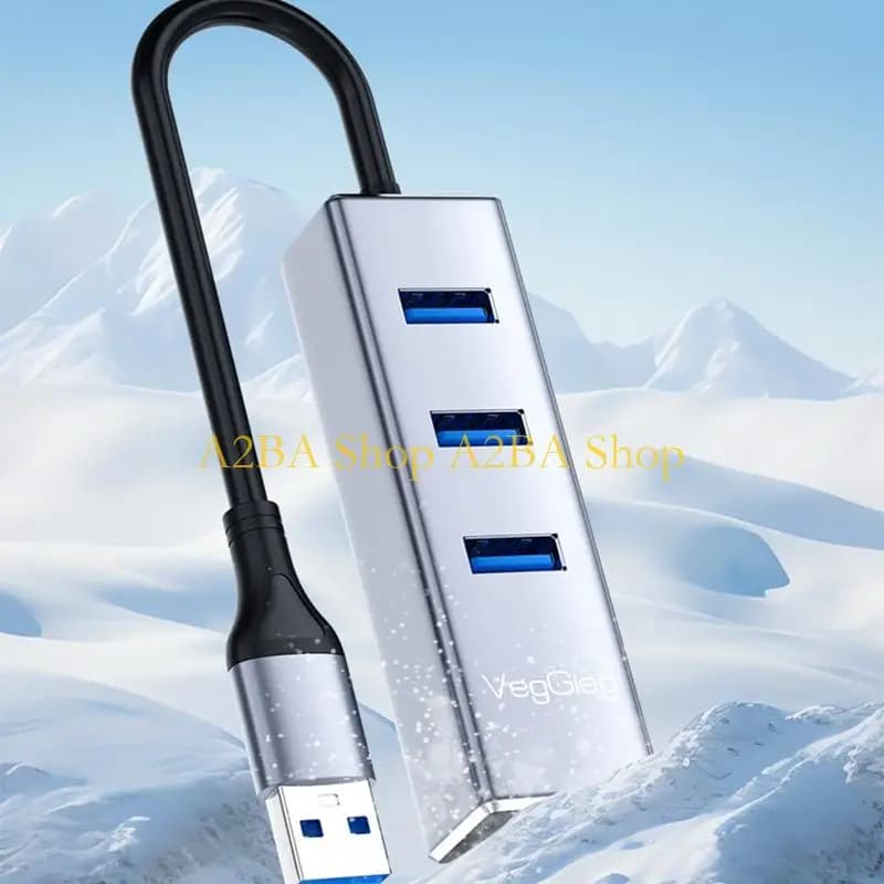 Adattatore LAN Gigabit portatile USB tipo C e USB A a RJ45 A2BA con 3 hub USB per dispositivi portatili