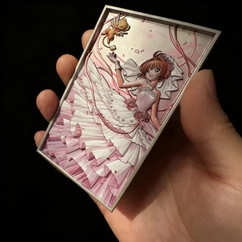 In-Stock Genuine Cardcaptor Sakura 2nd Gen 3D Embossed Metal Cards, Colorful Stereo Cards for Anime Fans Collection