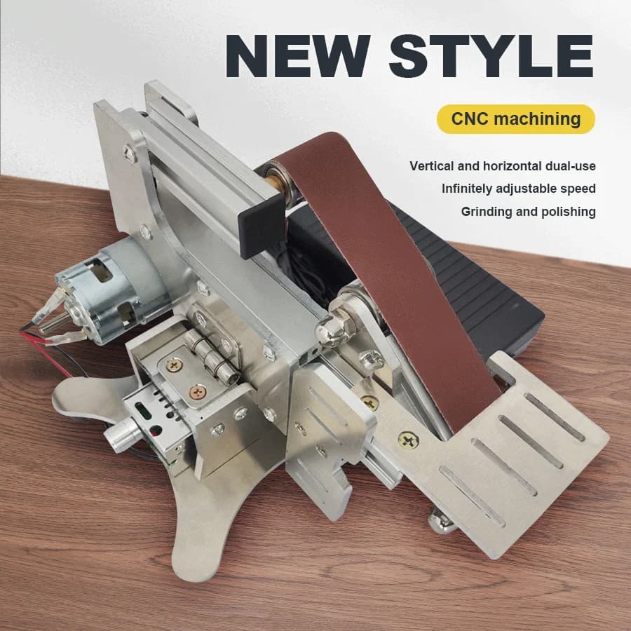 533x30mm Multi-Funzione Mini Micro Levigatrice Rettifica Elettrica Piccola Levigatrice a Nastro FAI DA TE Bench Stand Casa Coltello Affilatrice Macchina