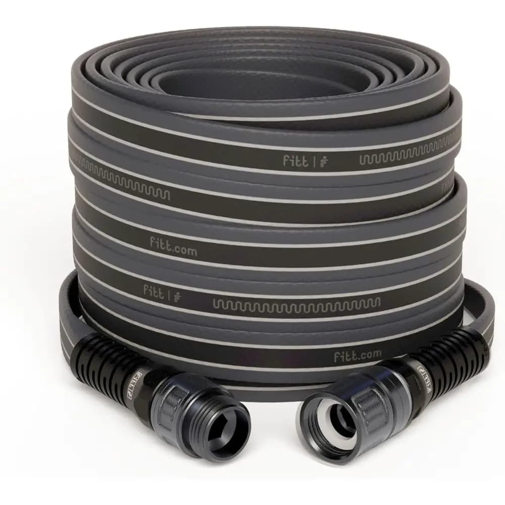 Force Pro water pipe, commercial grade flat garden hose for heavy loads, lightweight, ultra flexible, durable, without tipping, gray and blue,
