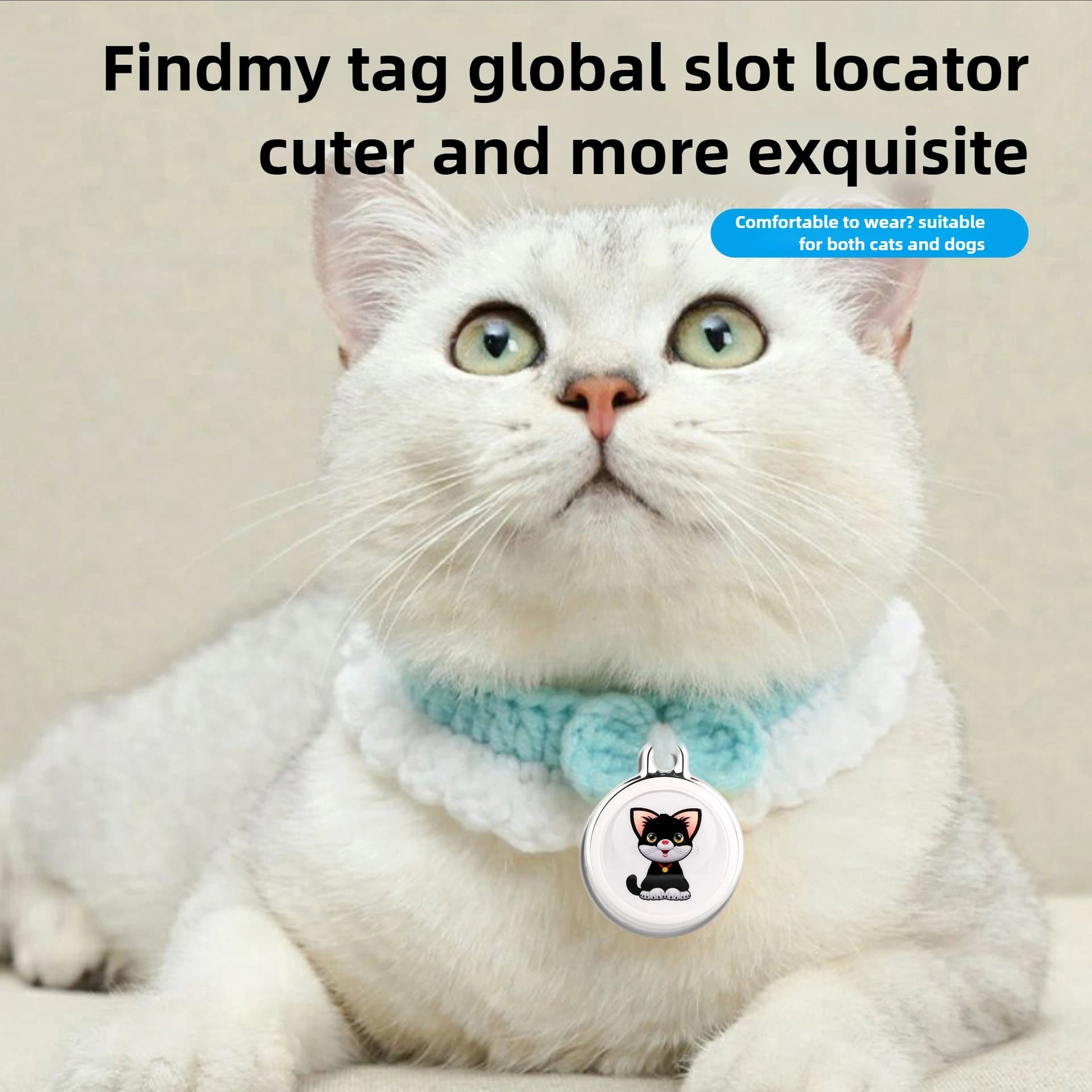 Localizzatore GPS anti-smarrimento per animali domestici Localizzatore impermeabile indossabile intelligente compatibile con Bluetooth Dispositivo di ricerca collare per cani e gatti in tempo reale