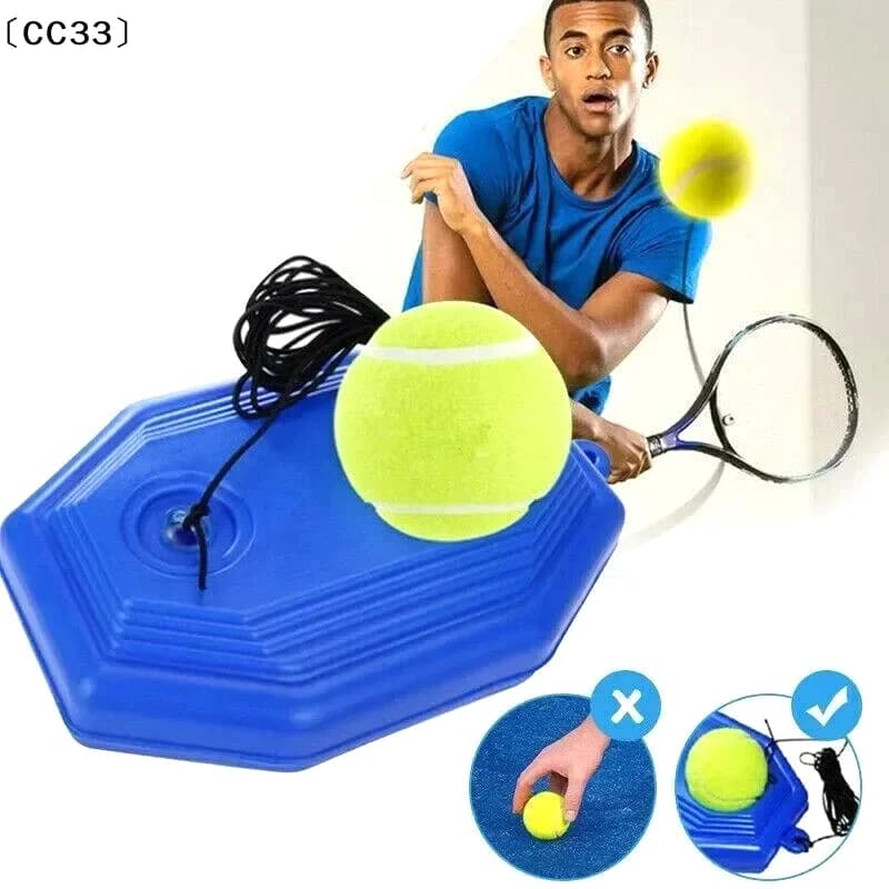 Allenatore di tennis portatile con palla rimbalzante e corda, strumento per l'allenamento autonomo di tennis per adulti, bambini e principianti〔CC33〕