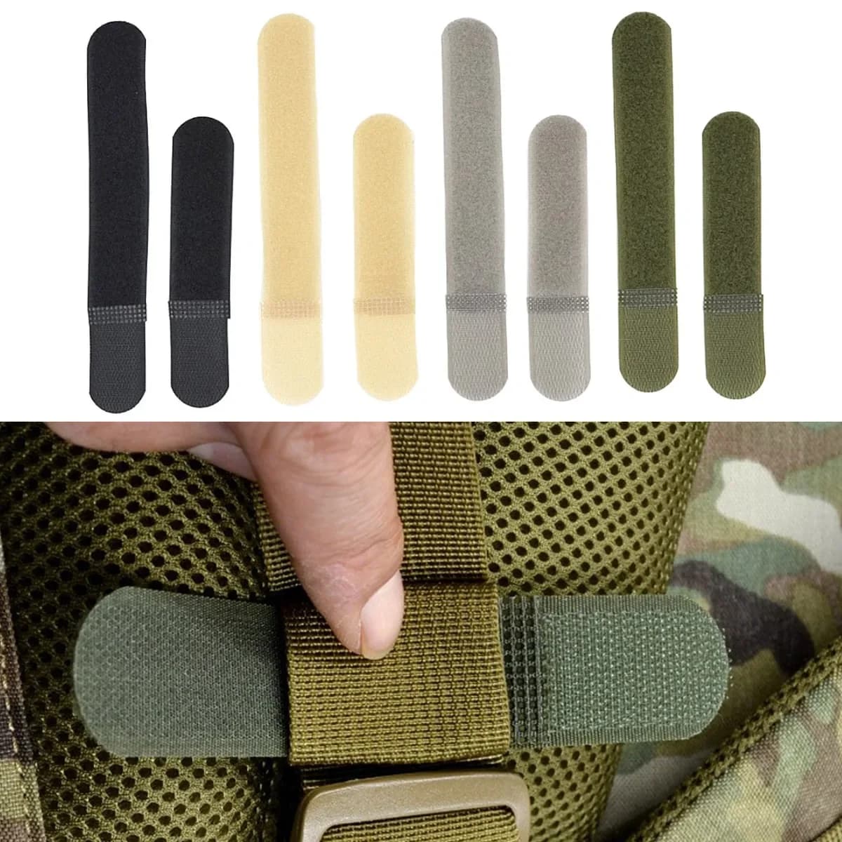 Fascette per cavi in nylon riutilizzabili Cinghie con chiusura ad anello per gancio per zaino Organizzatore Impugnatura per cavo Fibbia avvolgente Fissaggio per tessitura