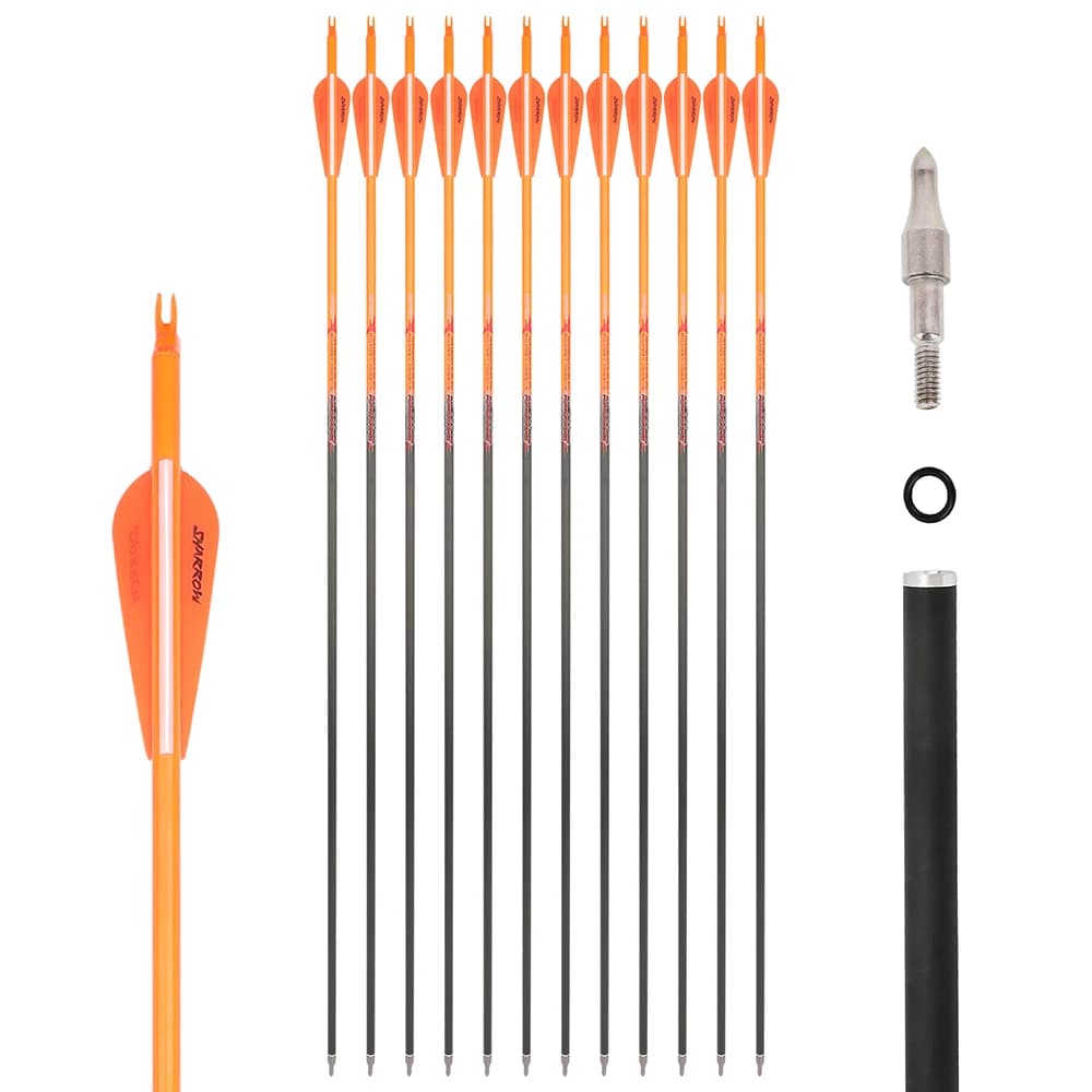 ‌ ‌ Frecce in carbonio da 32 pollici ID 6,2 mm Spine 300 350 400 500 600 per arco ricurvo da competizione bersaglio da caccia, 6/12 pezzi ‌