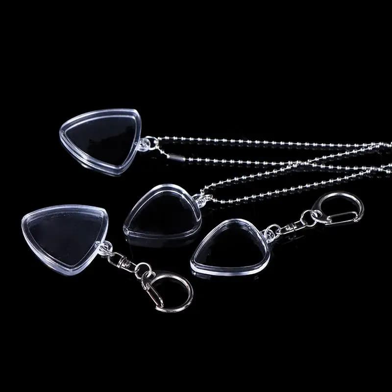 Scatola Porta Plettri per Chitarristi, Custodia Trasparente a Forma di Cuore con Portachiavi, Accessori Musicali