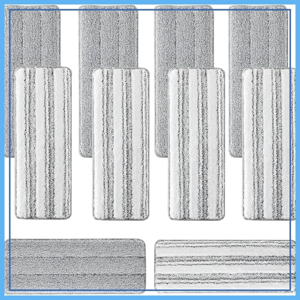 Ricambi universali per panni per mop da 13x4,9 pollici, confezione da 10, testine lavabili in microfibra per mop piatti da 11-13 pollici