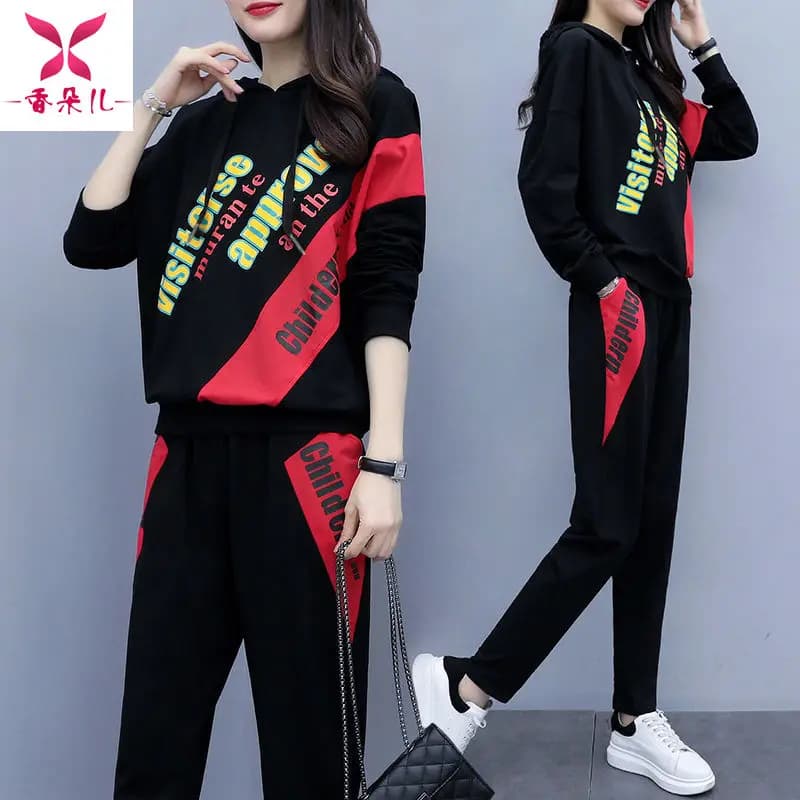 Fashionable Sportswear Set for Women Spring Autumn 2026 New Style Street Style Ageless Trendy Two-Piece Sweatshirt Ensemble