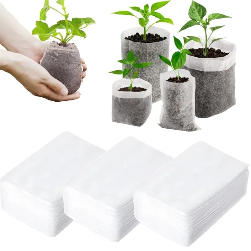 100 pcs/biodegradable nursery bag non woven plant plant sowing plant garden bags growing plant seed planter plant flower pots