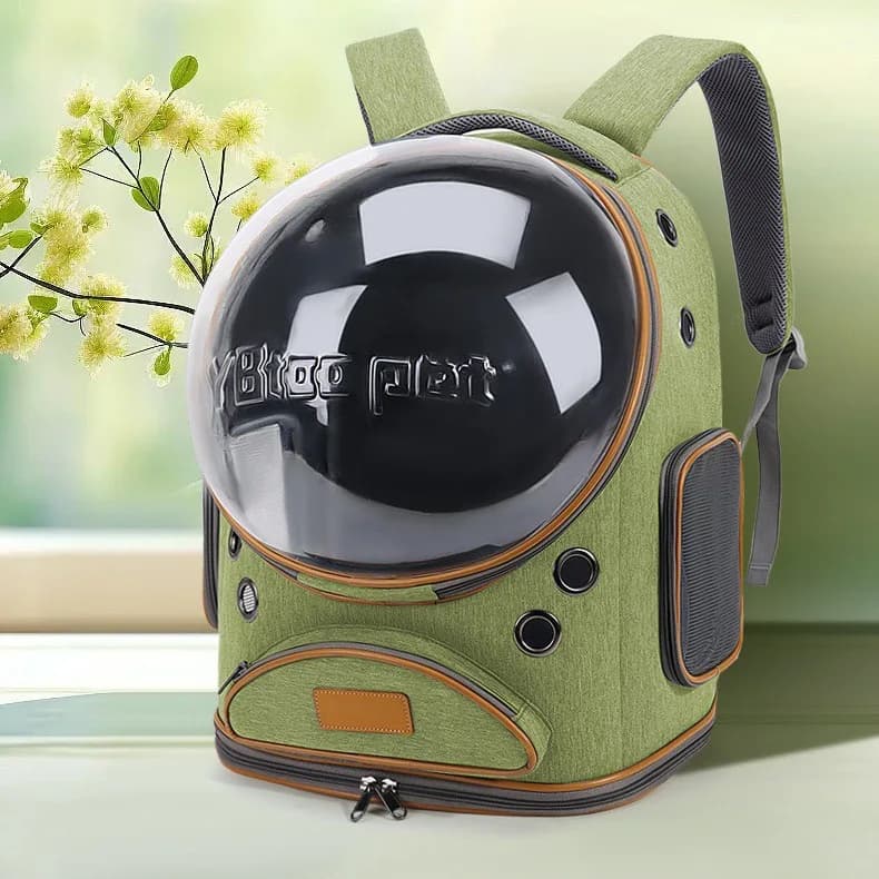 Yuebaitu Panoramic Cat Carrier Large Space Pet Bag Convenient for Outings Breathable Lightweight Backpack Space Capsule Cat Backpack